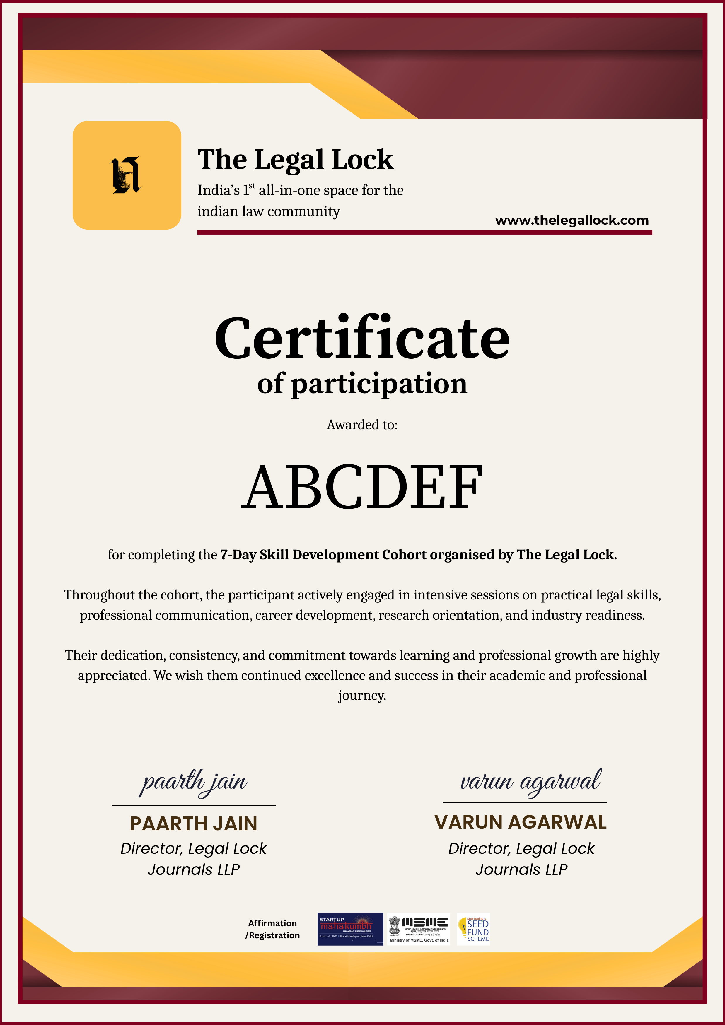 Certificate Preview